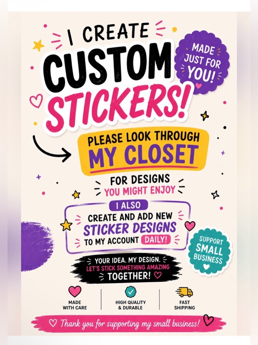 Sweetdeal25 custom sticker order